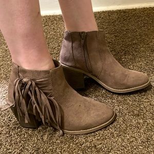 Tassel Tan Ankle Boots